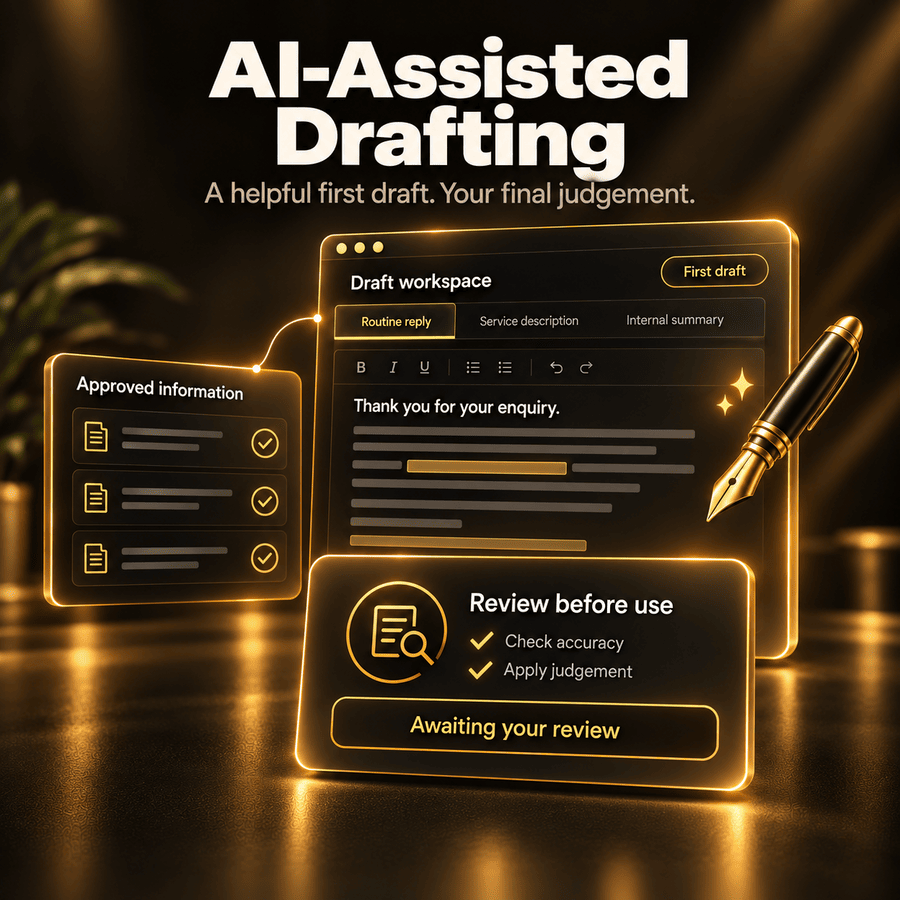 AI-Assisted Drafting — a helpful first draft, your final judgement