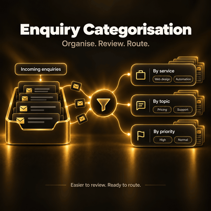 Enquiry Categorisation — organise, review, route by service, topic and priority