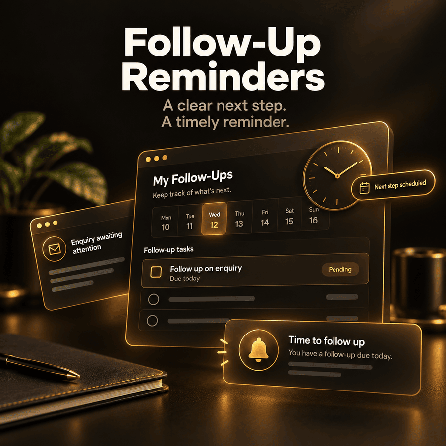 Follow-Up Reminders — a clear next step and a timely reminder