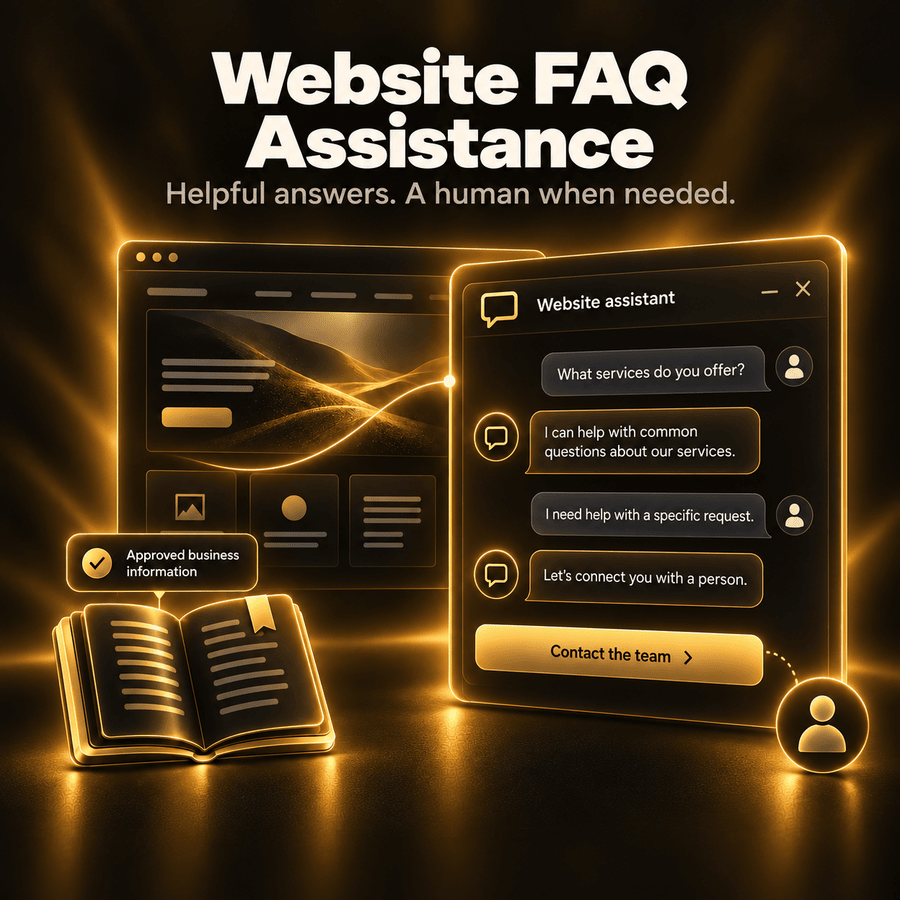 Website FAQ Assistance — helpful answers, a human when needed